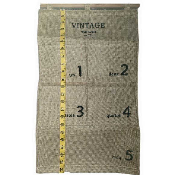 Vintage Burlap Wall Pocket - Picture 3 of 3